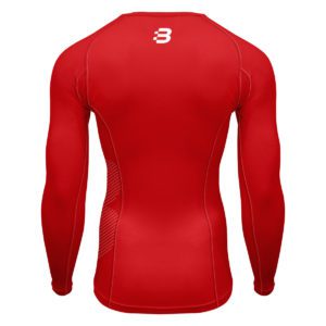 Mens Compression Long Sleeve Top - Dark Red