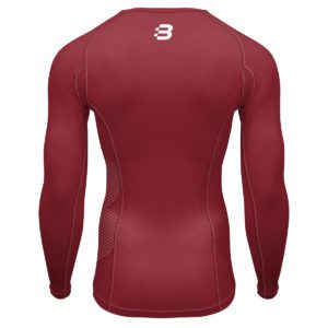 Mens Compression Long Sleeve Top - Light Maroon