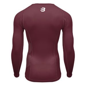Mens Compression Long Sleeve Top - Maroon