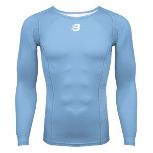 Mens Compression Long Sleeve Top - Sky Blue