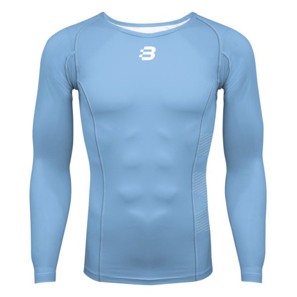 Mens Compression Long Sleeve Top - Sky Blue