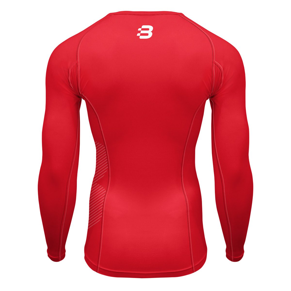 Mens Compression Long Sleeve Top - Red - Blackchrome