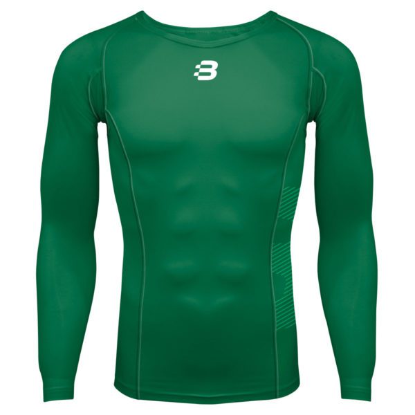 Mens Compression Long Sleeve Top - Emerald Green