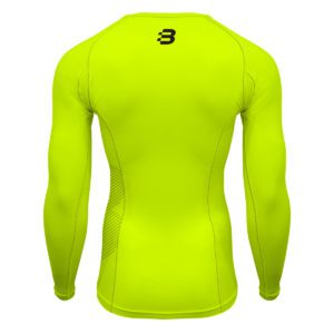 Mens Compression Long Sleeve Top - Fluoro Yellow