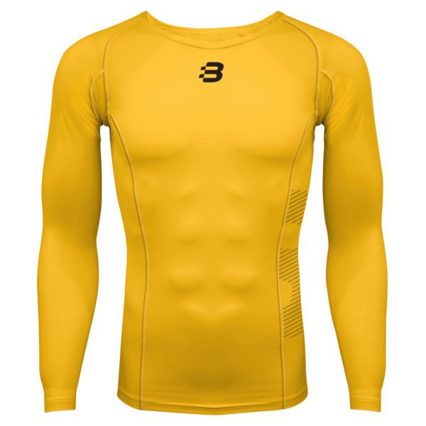 Mens Compression Long Sleeve Top - Gold