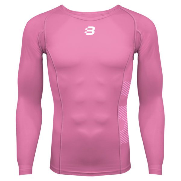 Mens Compression Long Sleeve Top - Light Pink