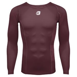 Mens Compression Long Sleeve Top - Maroon