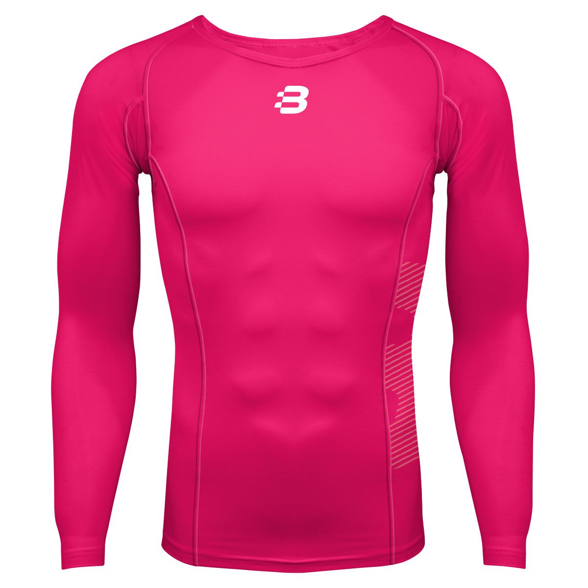 Mens Compression Long Sleeve Top - Pink 