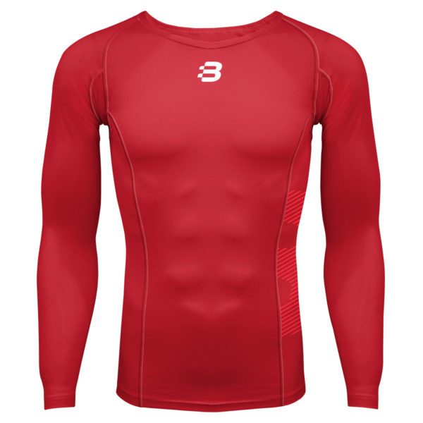 Mens Compression Long Sleeve Top - Red