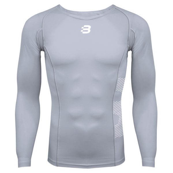 Mens Compression Long Sleeve Top - Silver