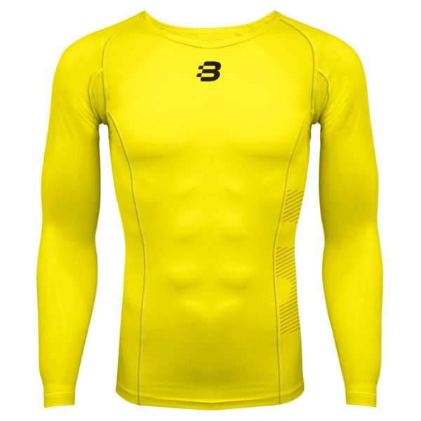 Mens Compression Long Sleeve Top - Yellow