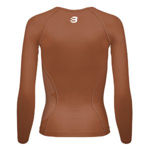 Women's light brown compression long sleeve top - back