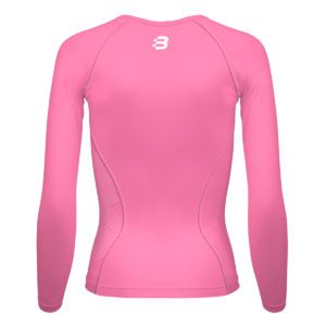 Women's light pink compression long sleeve top - back