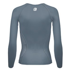 Women's grey compression long sleeve top - back