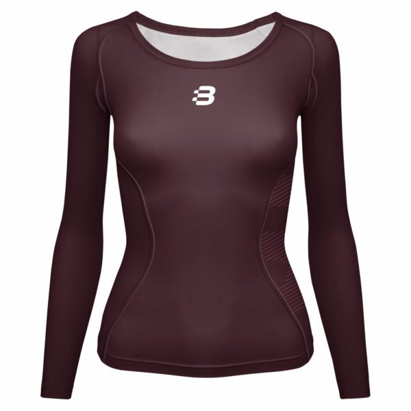 Women's Compression Long Sleeve Top - Dark Maroon