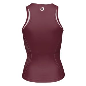 Women's maroon compression vest - back