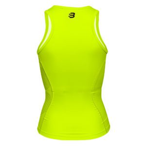 Women's fluorescent yellow compression vest - back