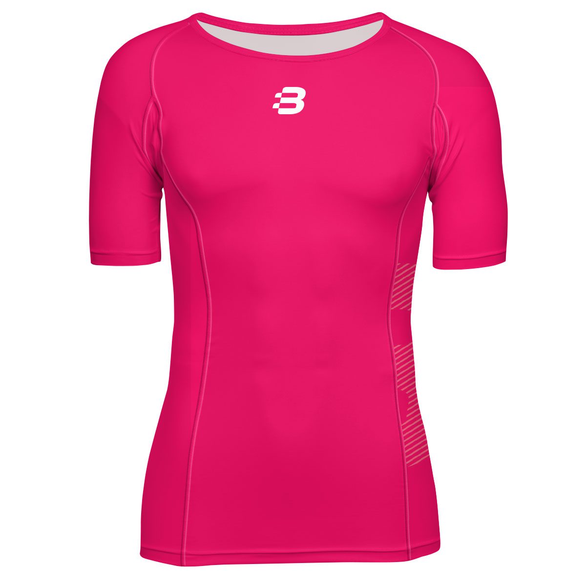 Mens Compression T-Shirt - Pink - Blackchrome