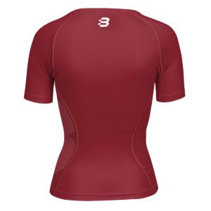 Women's light maroon compression tshirt - back