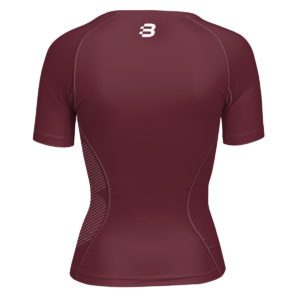 Women's maroon compression tshirt - back