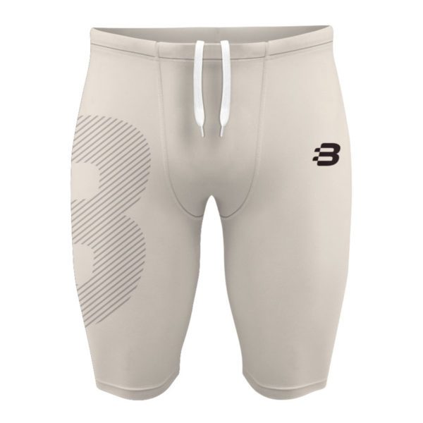 Men's beige compression shorts - front