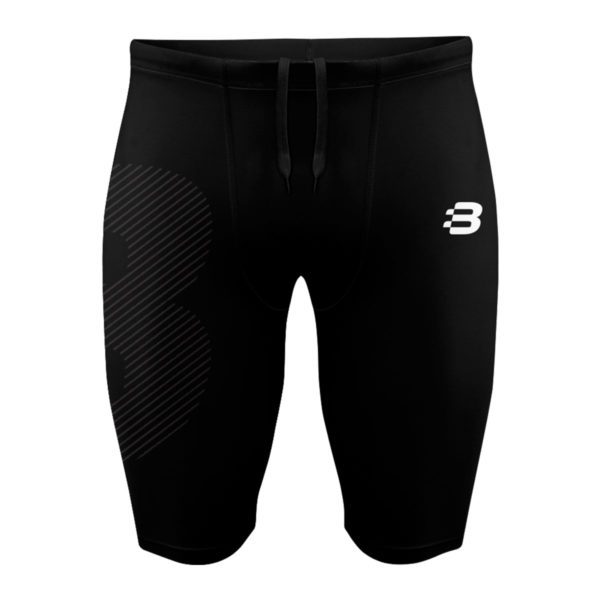 Men's black compression shorts - front