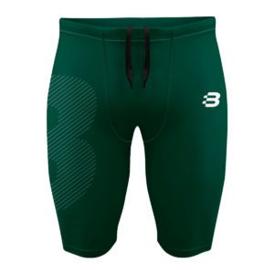 Men's bottle green compression shorts - front
