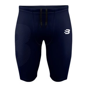 Men's navy compression shorts - front