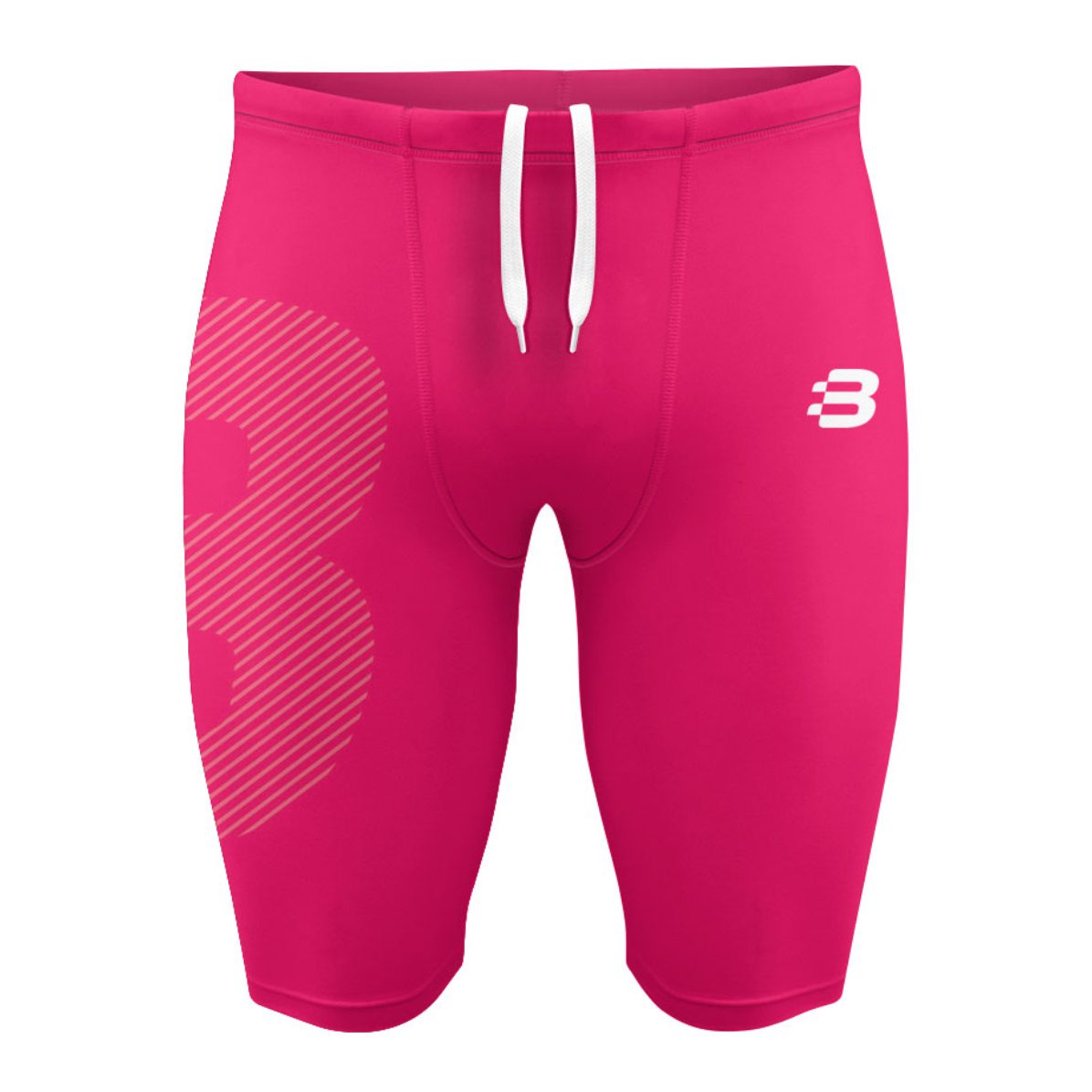 Mens Compression Shorts - Pink - Blackchrome