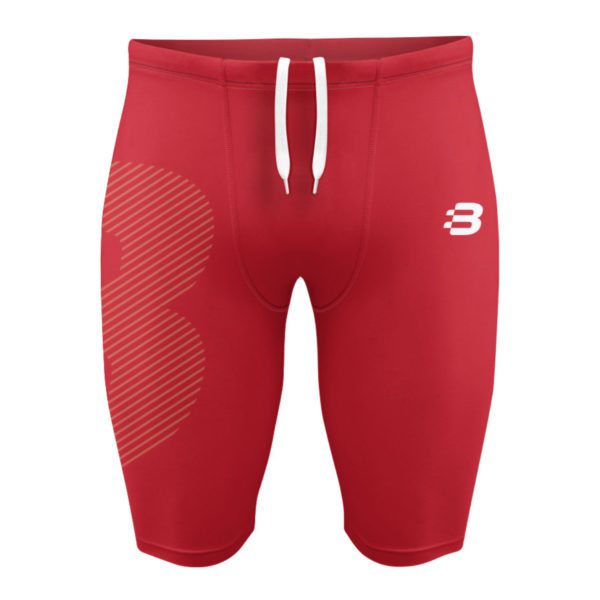 Men's red compression shorts - front