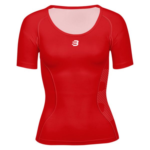 Ladies dark red compression t-shirt