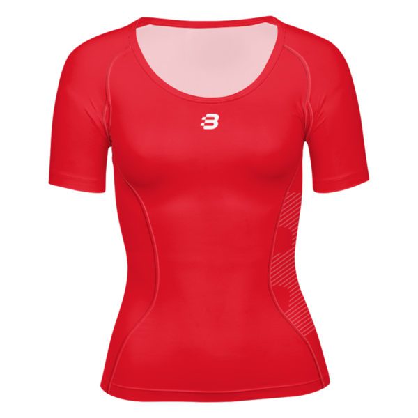 Ladies red compression t-shirt