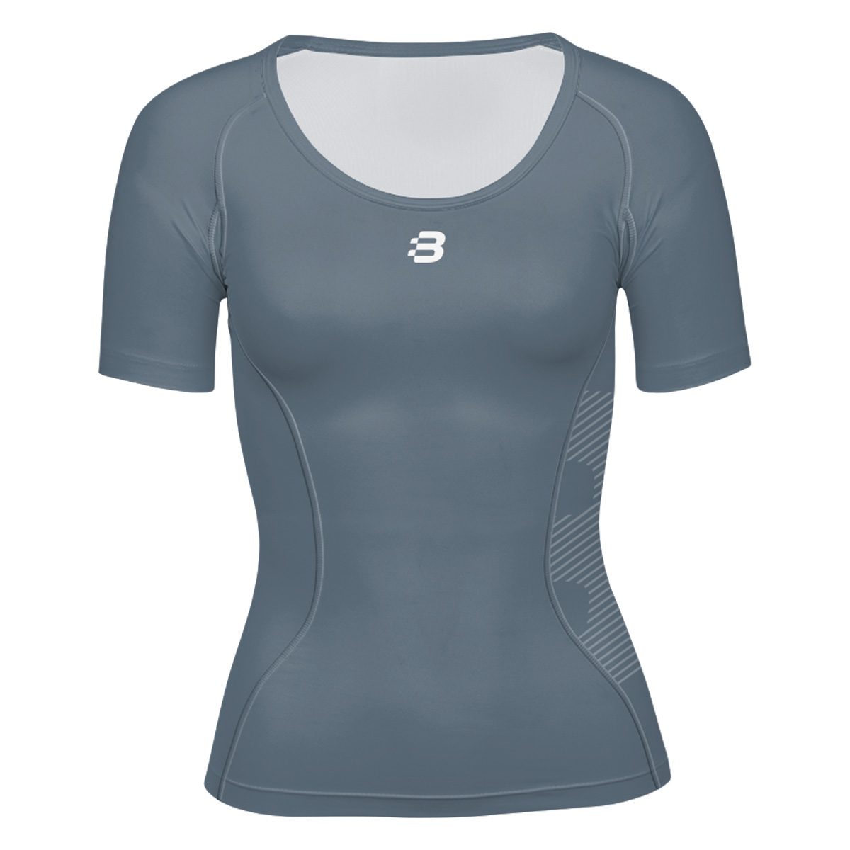 Ladies Compression TShirt Grey Blackchrome