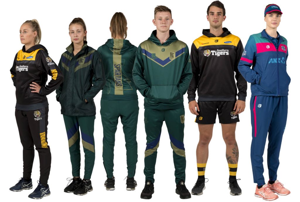 Outerwear examples - Schoolwear - Netball - jackets, hoodies, track pants, stadium jacket