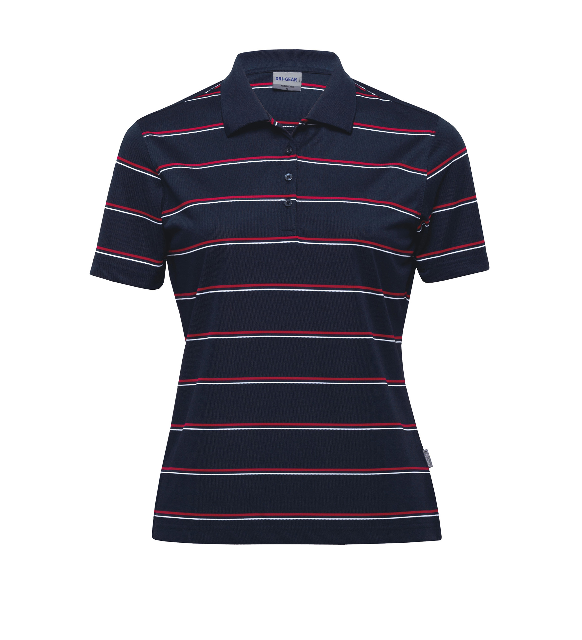 Dri Gear Kinetic Polo - WDGKP - Navy/Red/White