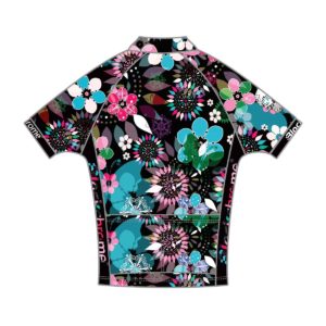 Womens Dark Floral Pro Fit Cycling Jersey - VL63613 - Back
