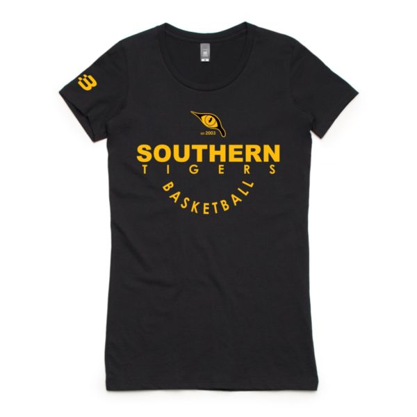 Southern Tigers Basketball Club - Womens Supporters T-Shirt (Black) - OS1779