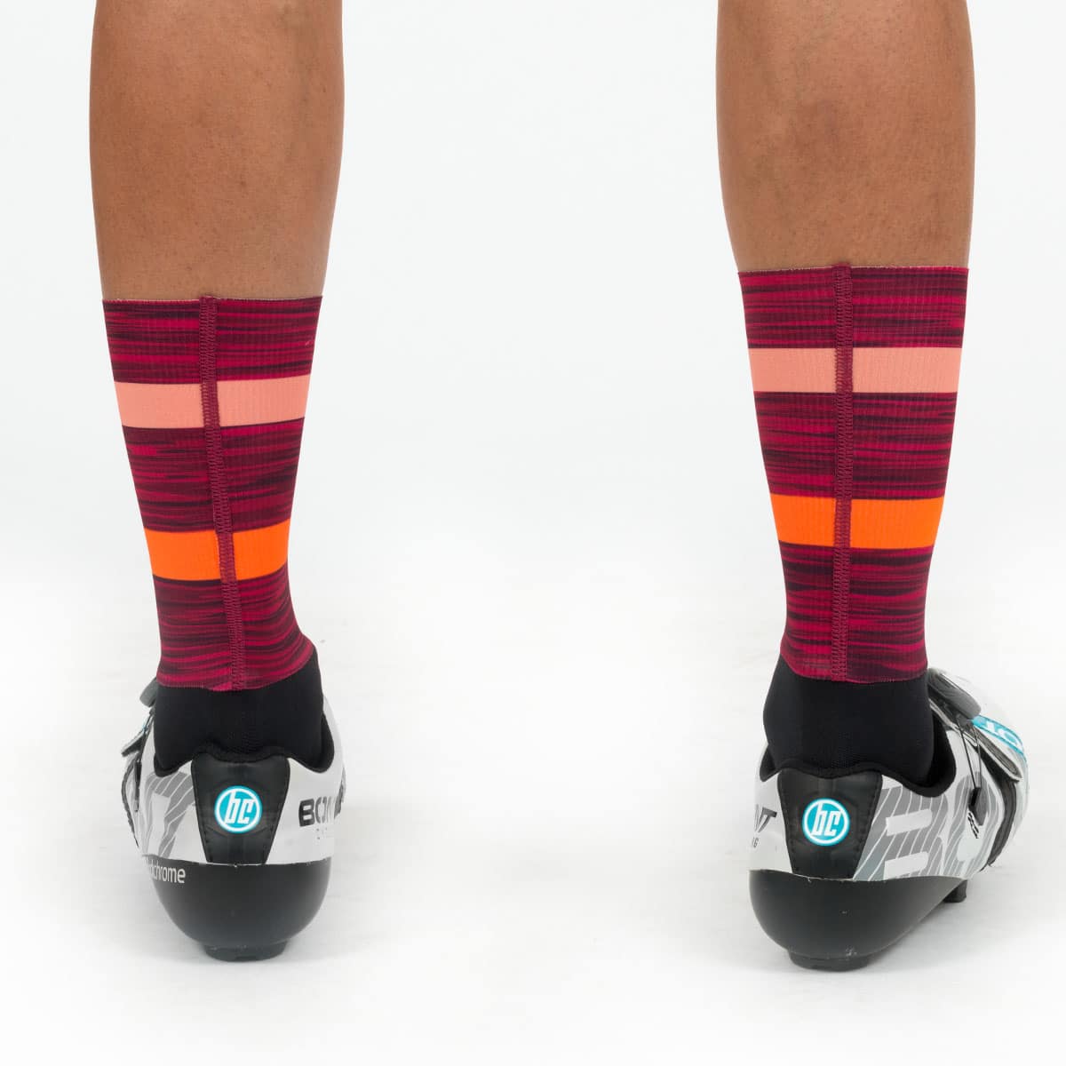 Download Rails 3.0 Unisex 6in Cycling Sock - Peach - Blackchrome