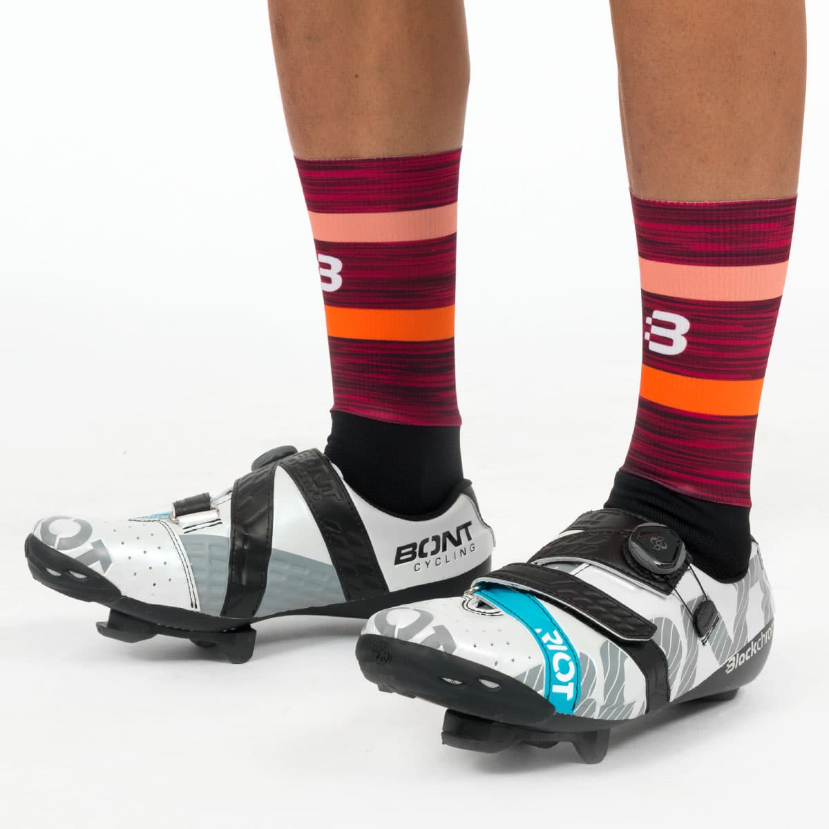 Download Rails 3.0 Unisex 6in Cycling Sock - Peach - Blackchrome