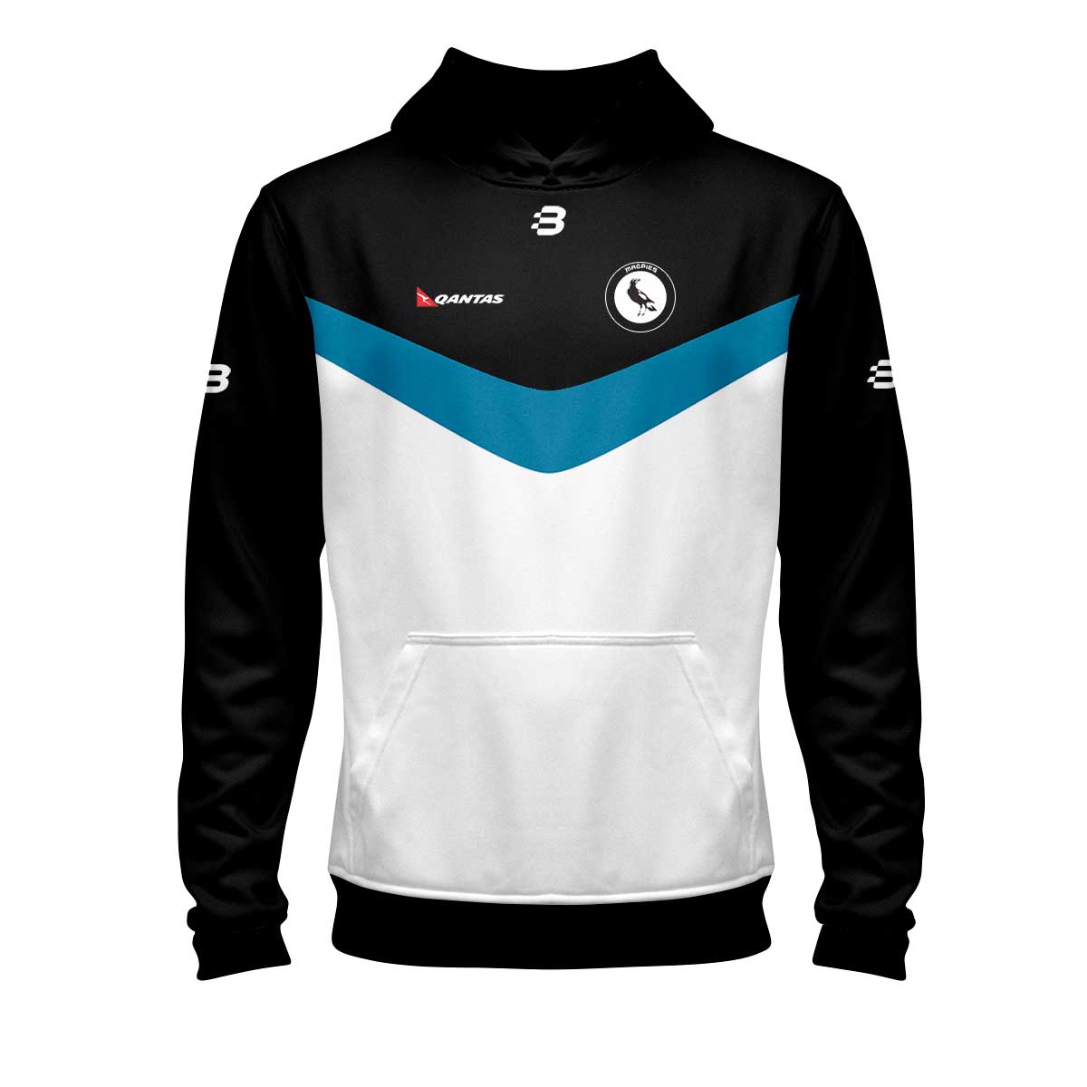 Custom Sublimated Hoodies - Any Colour, Unlimited Logos - Magpies Example