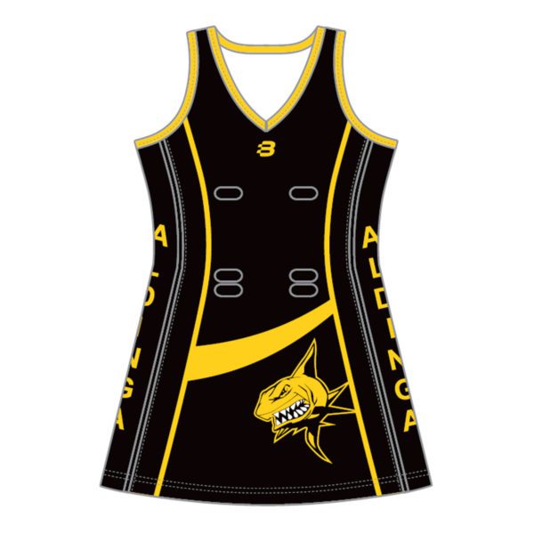 VL84911 - aldinga netball club - adult dress - extended length - front