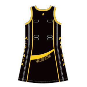 VL84913 - aldinga netball club - youth dress - extended length - back