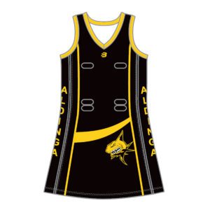 VL84913 - aldinga netball club - youth dress - extended length - front