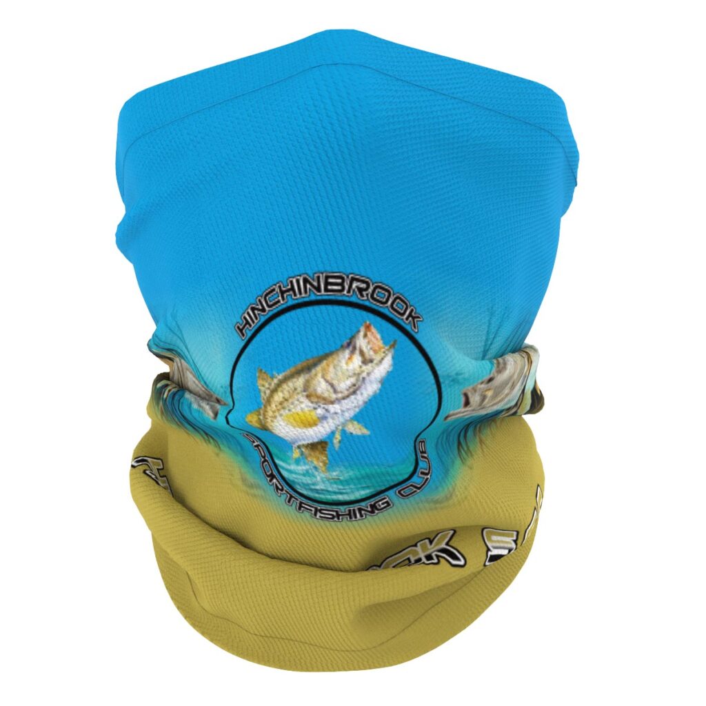 Custom Fishing Apparel - Hinchinbrook Example - Neck Protection - Any Design, Any Colour - Add Your Logo - Front