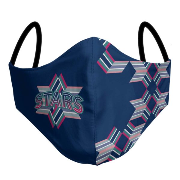 Custom Netball Apparel - Stars Netball Club Example - Face Mask - Any Design, Any Colour - Add Your Logo - Front