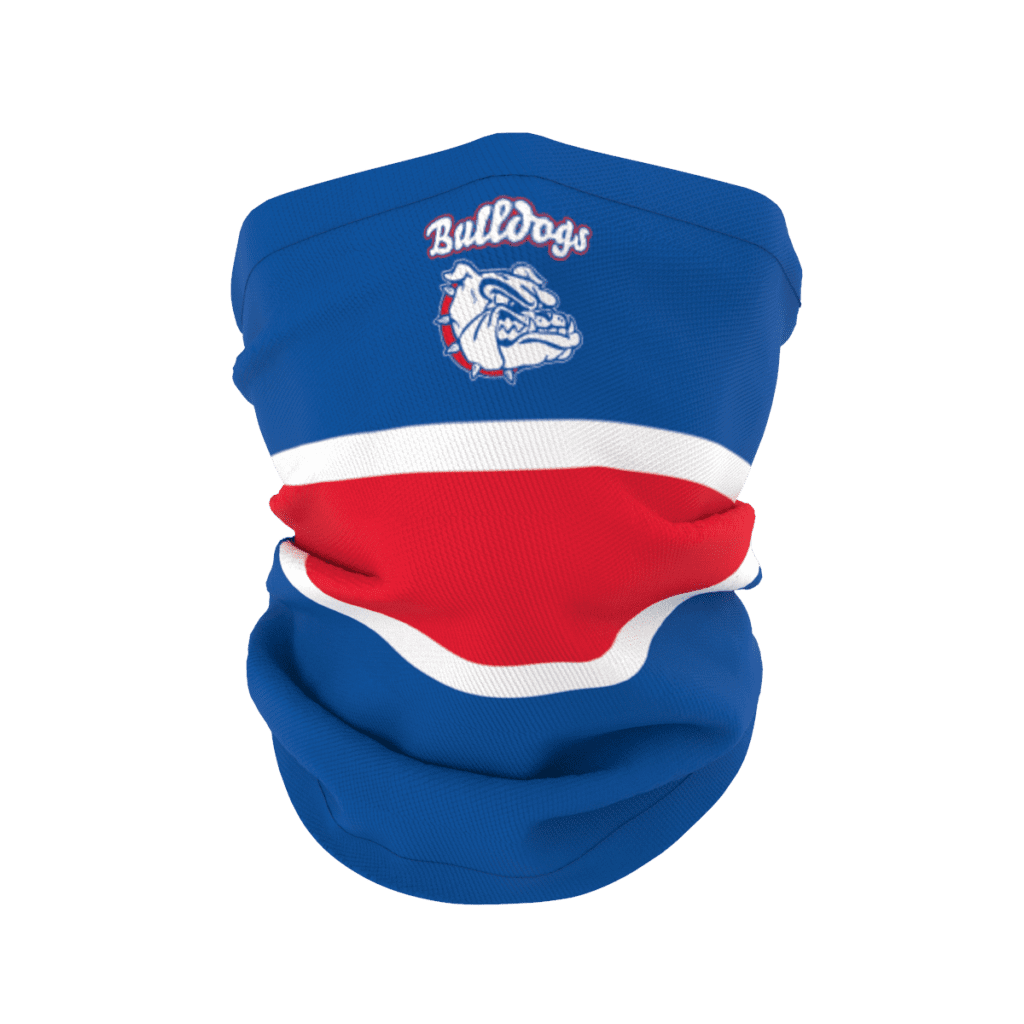 Custom AFL Apparel - Bulldogs Example - Neck Protection - Any Design, Any Colour - Add Your Logo - Front