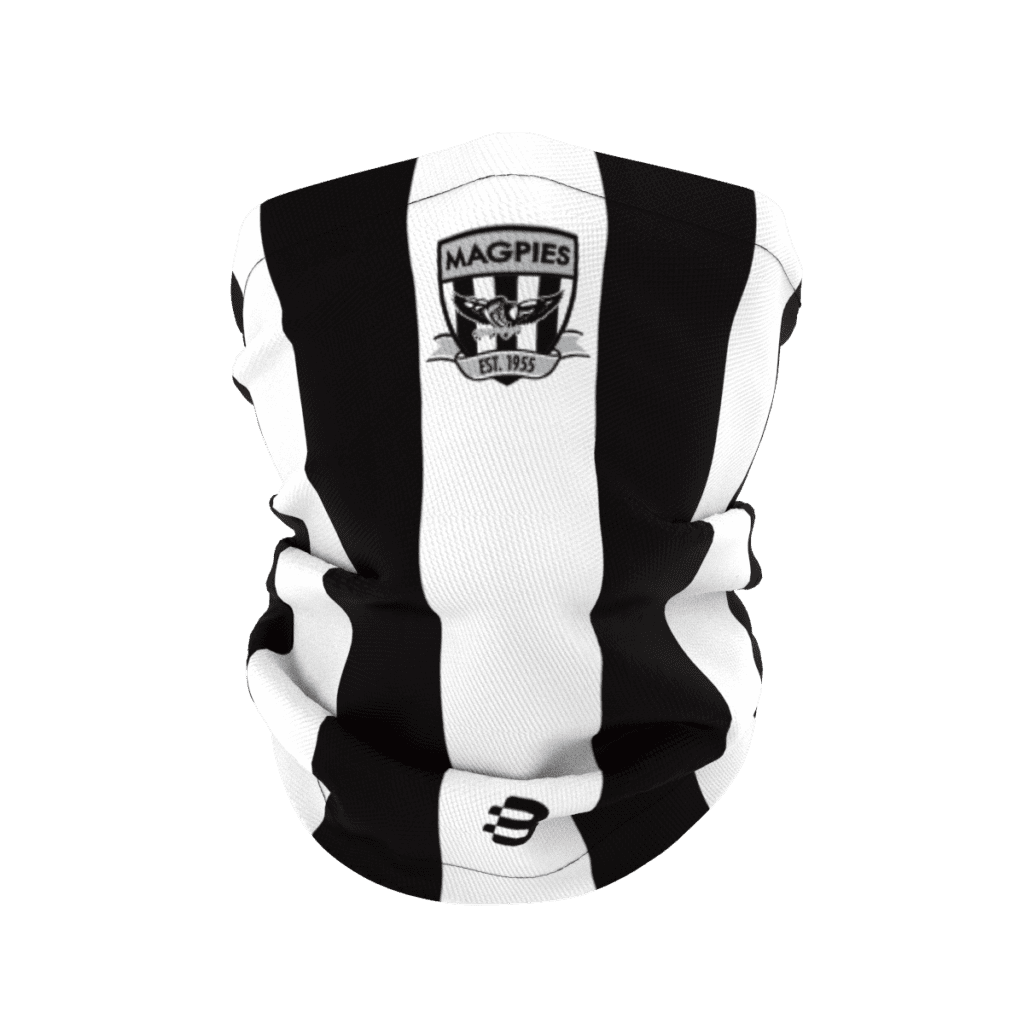 Custom AFL Apparel - Magpies Example - Neck Protection - Any Design, Any Colour - Add Your Logo - Front