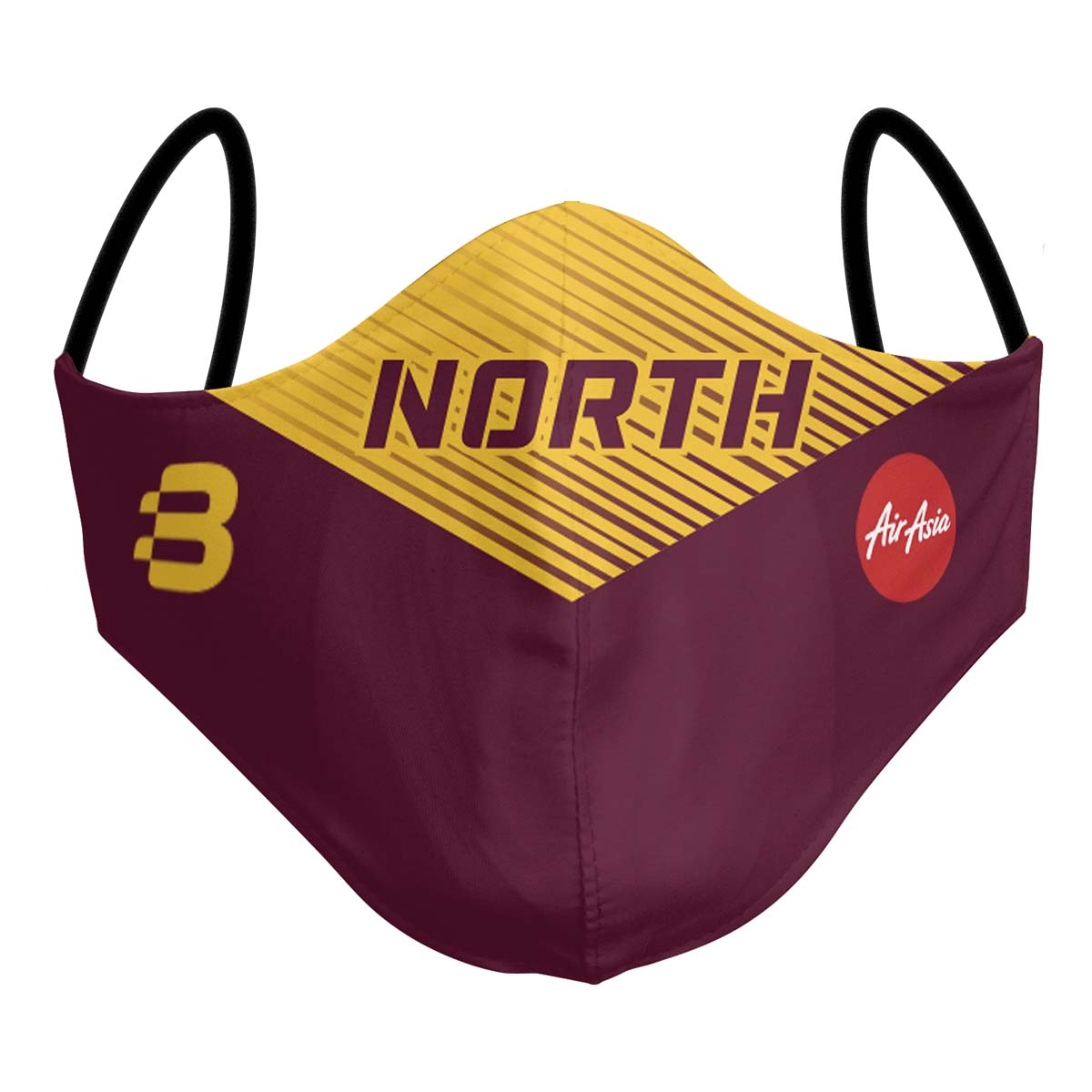Custom Basketball Accessories - North Basketball Example - Face Mask - Any Design, Any Colour - Add Your Logo - Front