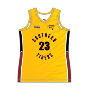 VL89530 - southern tigers - 6238 - v neck reversible basketball singlet - mens - adult - front 2