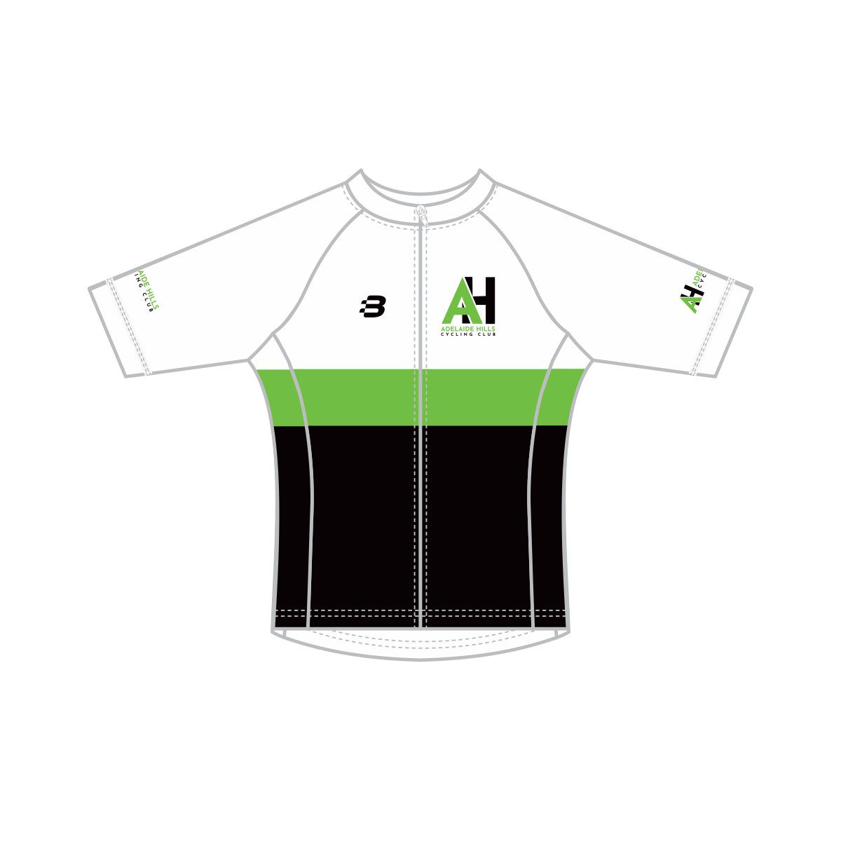 ADELAIDE HILLS CYCLING CLUB - PRO FIT CYCLING JERSEY - WOMENS - Blackchrome